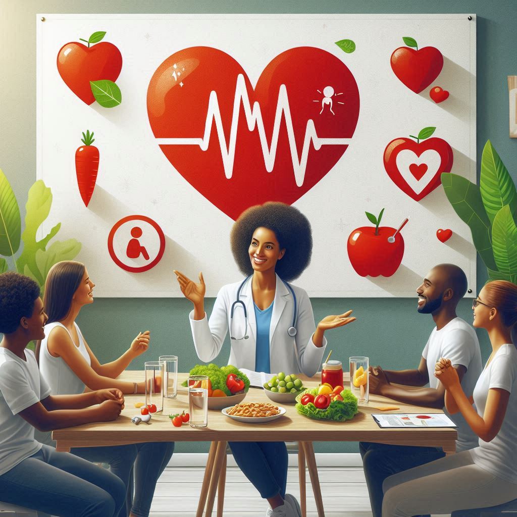 2024 07 23 picture about nutritionist giving a talk to a group of people about heart health